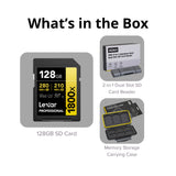 Lexar 128GB Professional GOLD Series 1800x SDXC V60 Memory Card (2-Pack) Bundle