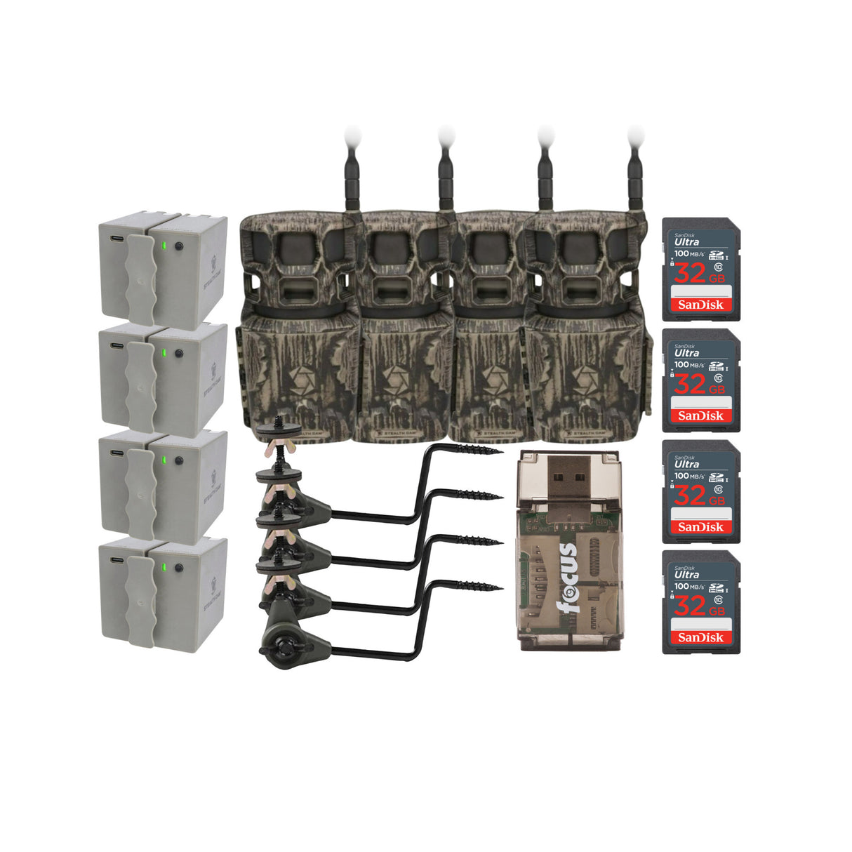 Stealth Cam Revolver Pro 2.0 360 Degree 40MP Brown Trail Cam Bundle