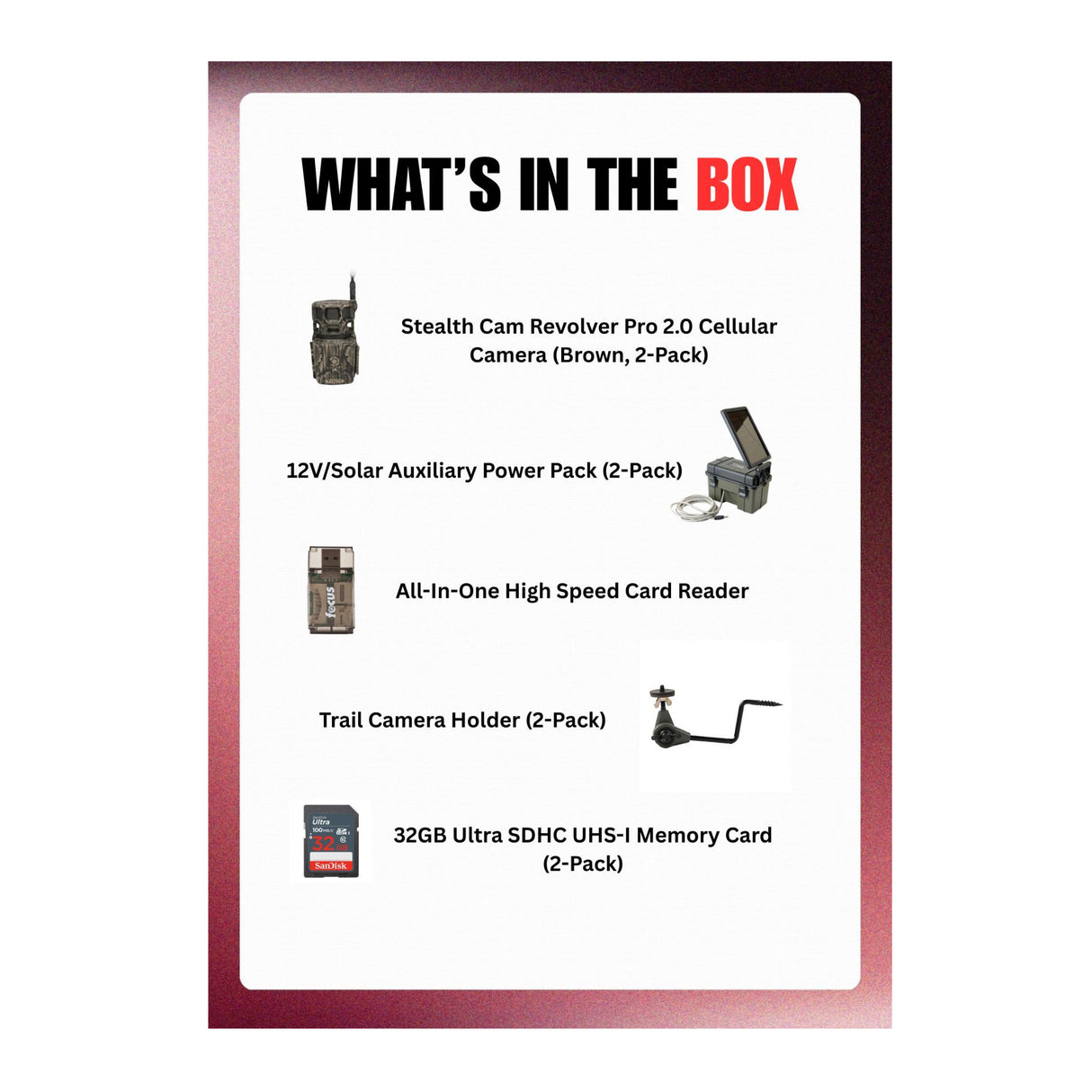 Stealth Cam Revolver Pro 2.0 360 Degree 40MP 1440p Brown Trail Cameras Bundle