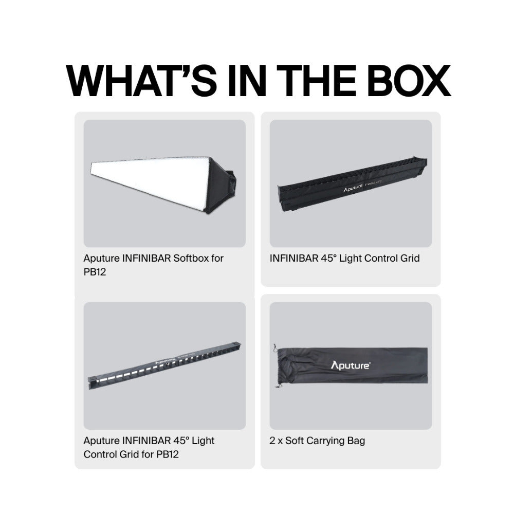 Aputure INFINIBAR PB12 Softbox and Light Control Fabric Grid PB12