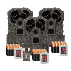 Stealth Cam Browtine 16MP Game Camera Bundle with Card Reader (3 Pack)