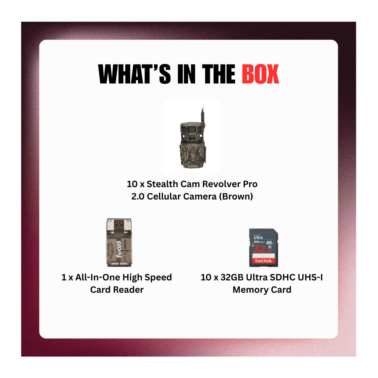 Stealth Cam Revolver Pro 2.0 40MP 360-Degree Brown Trail Cameras Bundle