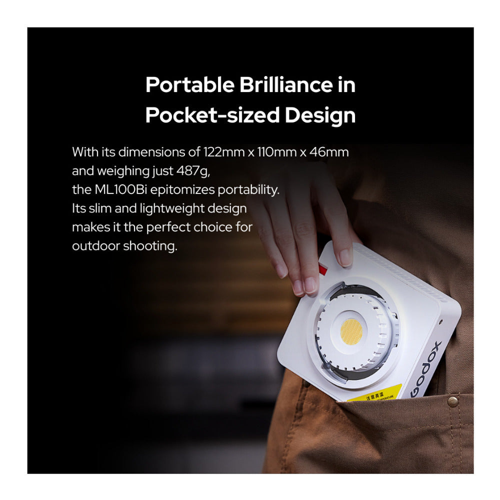 Godox ML100Bi Bi-Color LED Video Light Kit 2 with Light Modifier and Adapter