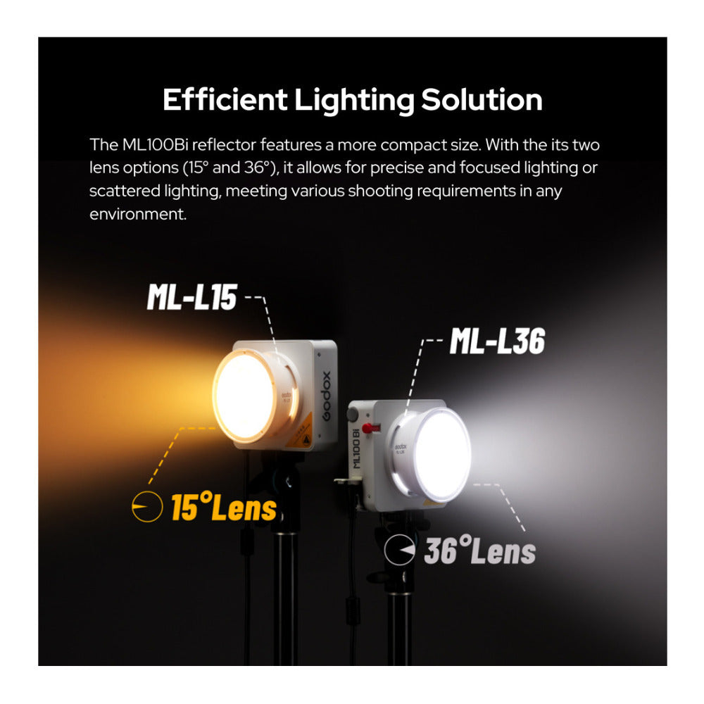 Godox ML100Bi Bi-Color LED Video Light Kit 2 with Light Modifier and Adapter