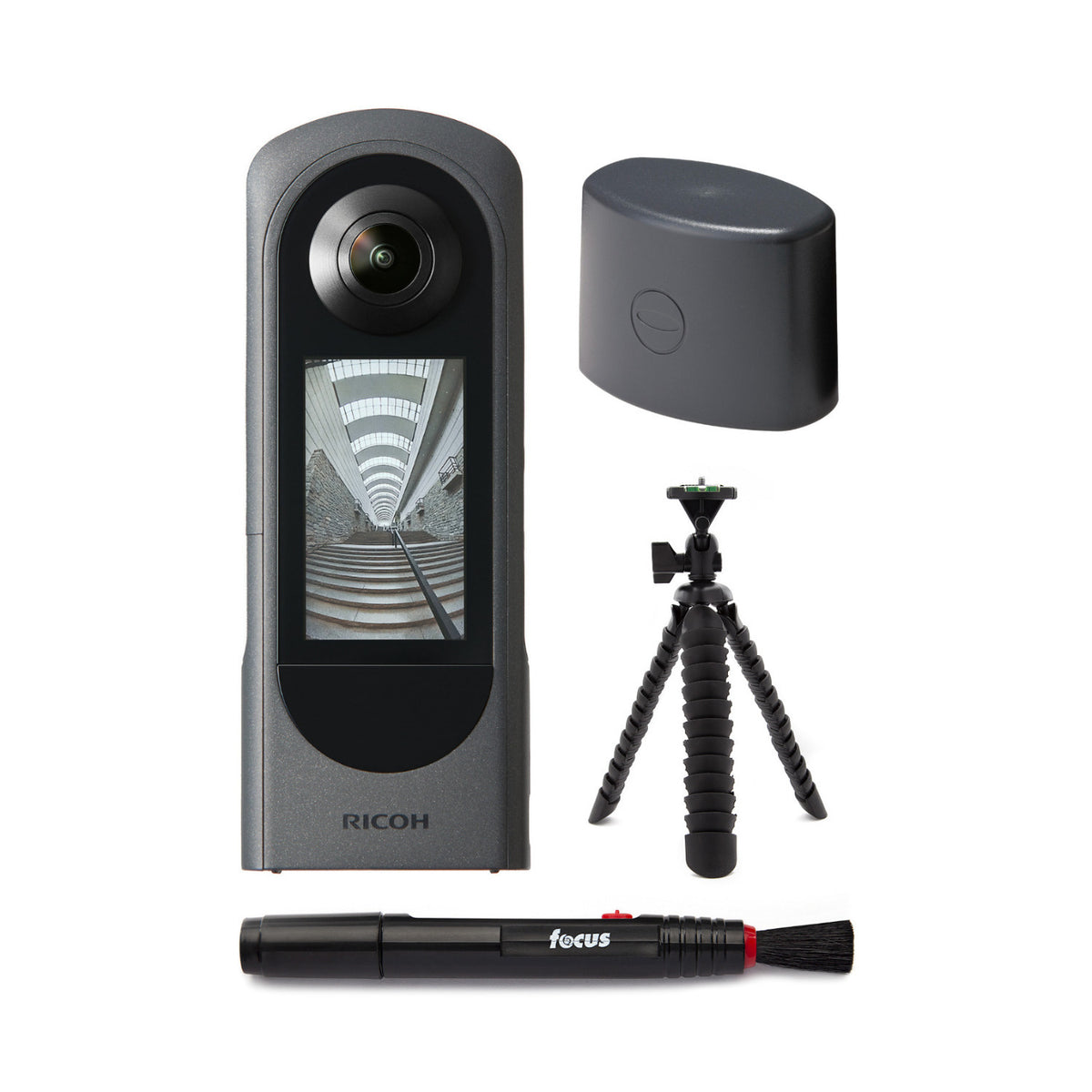 Ricoh Theta X 360-Degree Camera with Lens Cap TL-3 Bundle with Accessories