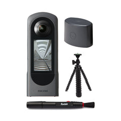 Ricoh Theta X 360-Degree Camera with Lens Cap TL-3 Bundle with Accessories