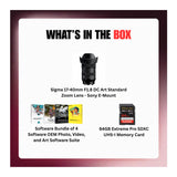 Sigma 17-40mm F1.8 DC Art Standard Zoom Lens for Sony E-Mount Bundle