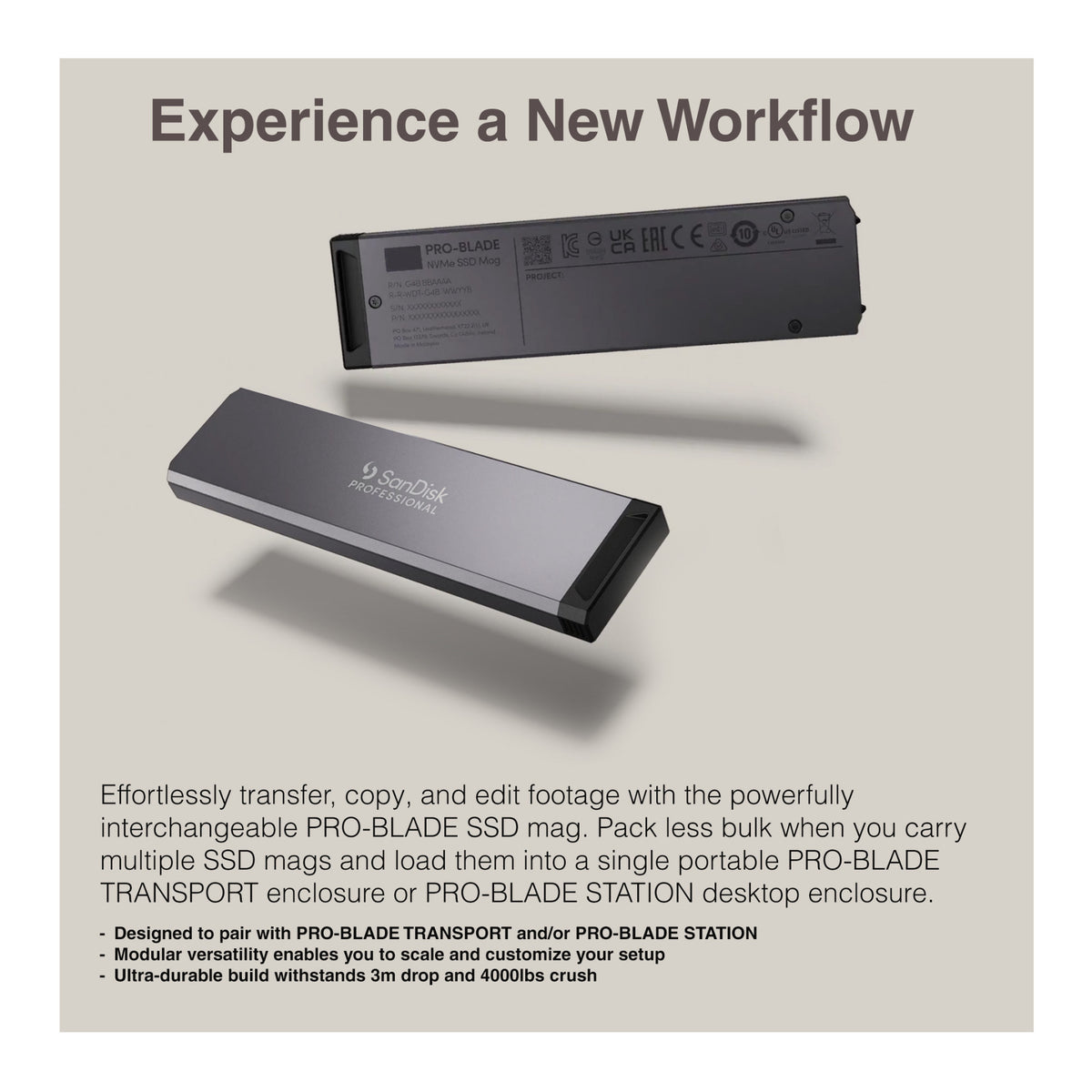 Sandisk Professional 2 TB Pro-Blade SSD MAG NvME with Pro-Blade Transport (0 TB)