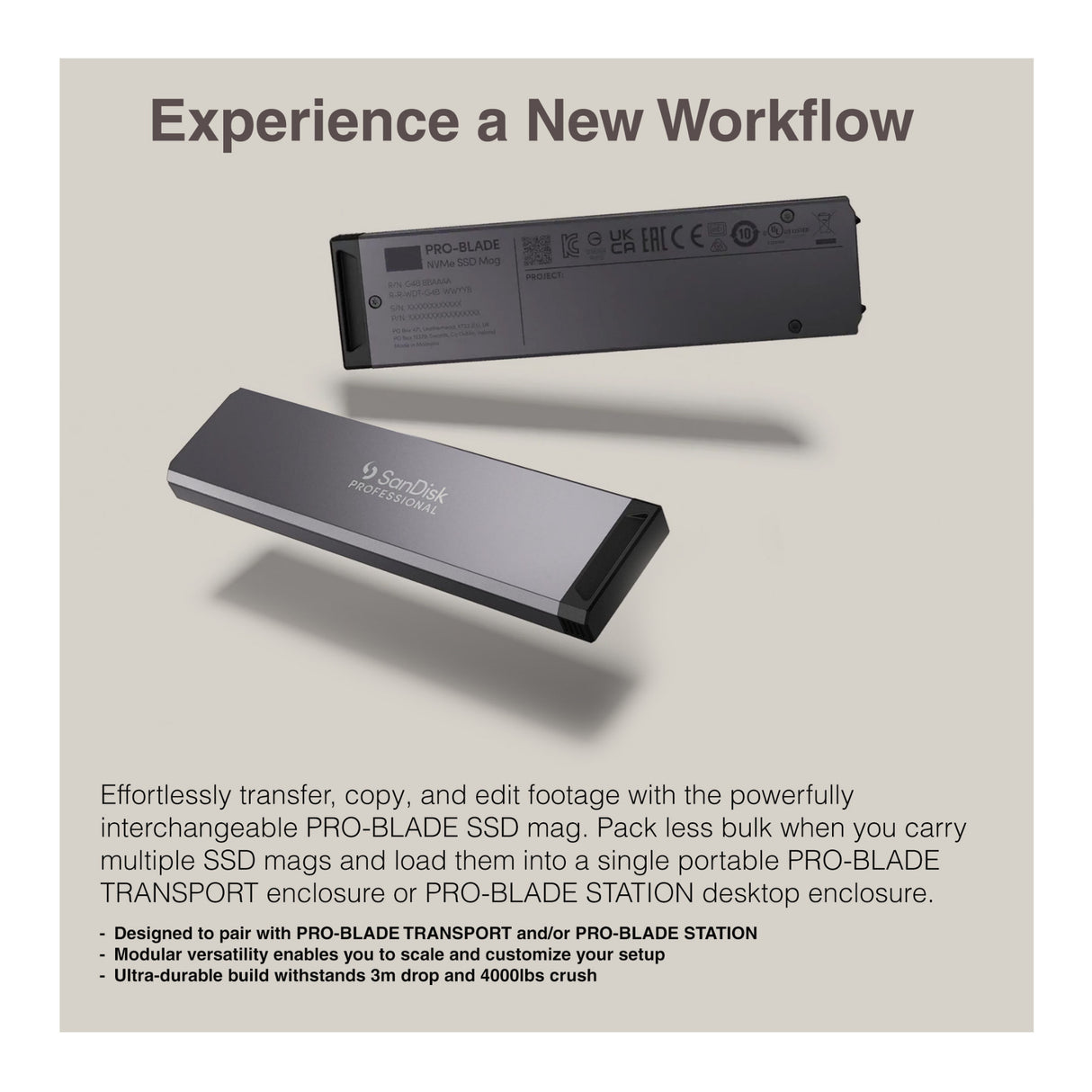 Sandisk Professional 4 TB Pro-Blade SSD MAG NvME with Pro-Blade Transport (0 TB)