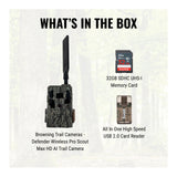Browning Trail Cameras - Defender Wireless Pro Scout Max HD Trail Camera Bundle