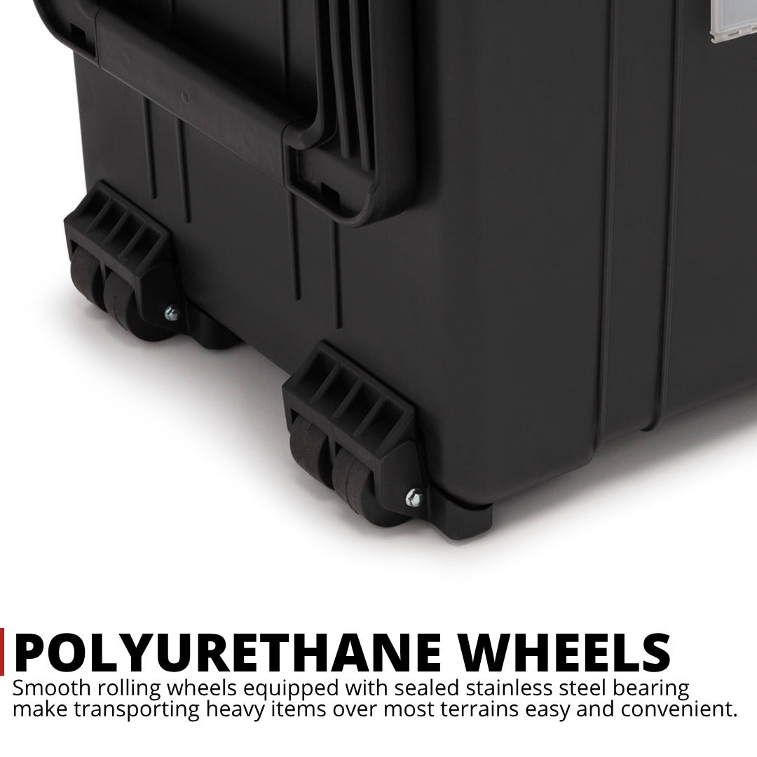 Koah Weatherproof 32 Inch Transport Roller Hard Case with Customizable Foam (Black)