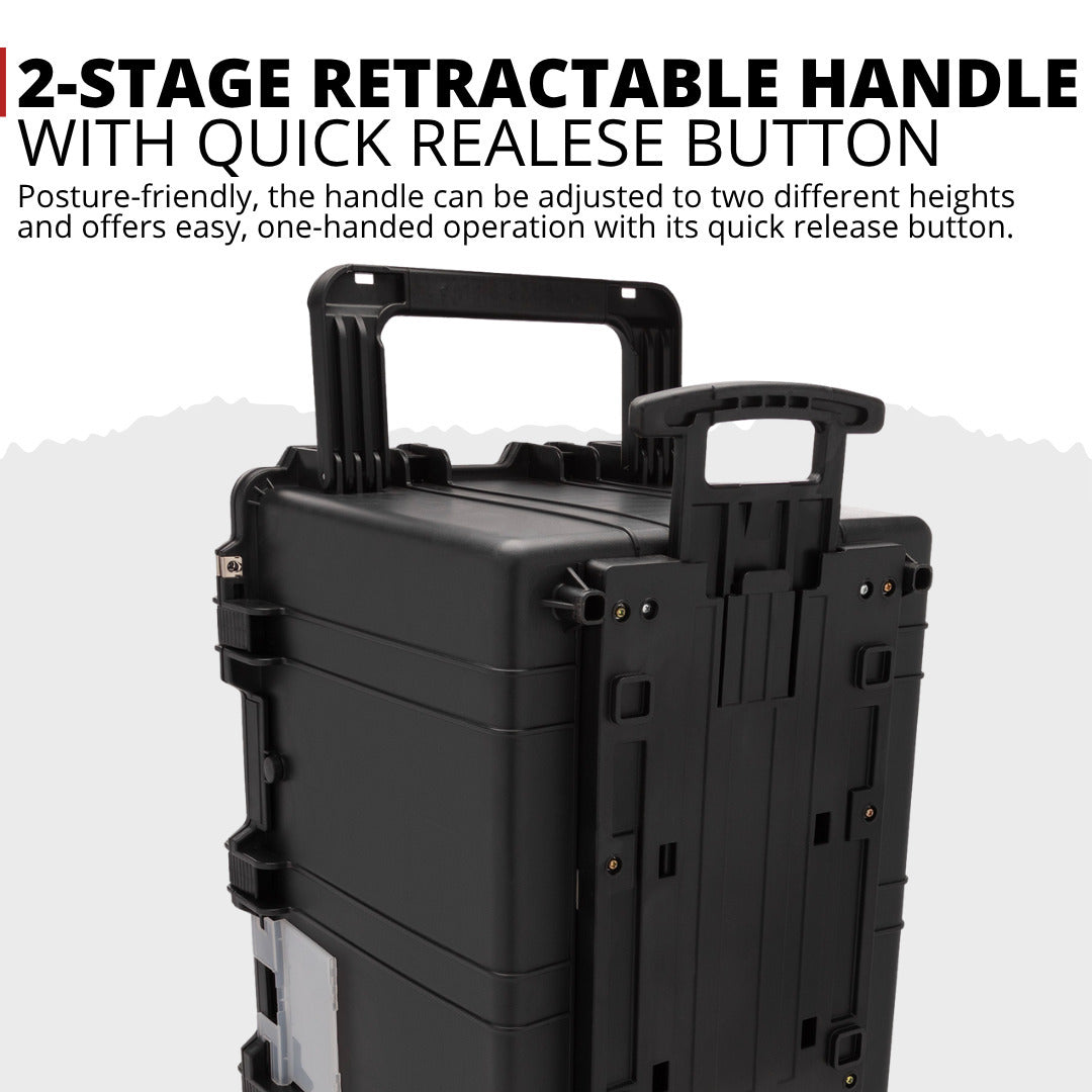 Koah Weatherproof 32 Inch Transport Roller Hard Case with Customizable Foam (Black)