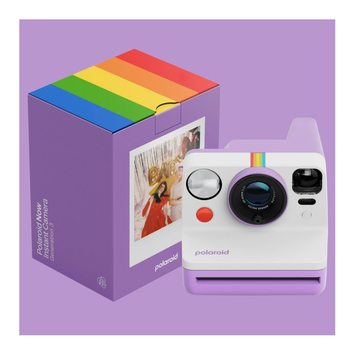 Polaroid Now Generation 3 Analog Instant Camera (Purple) and Accessories Bundle