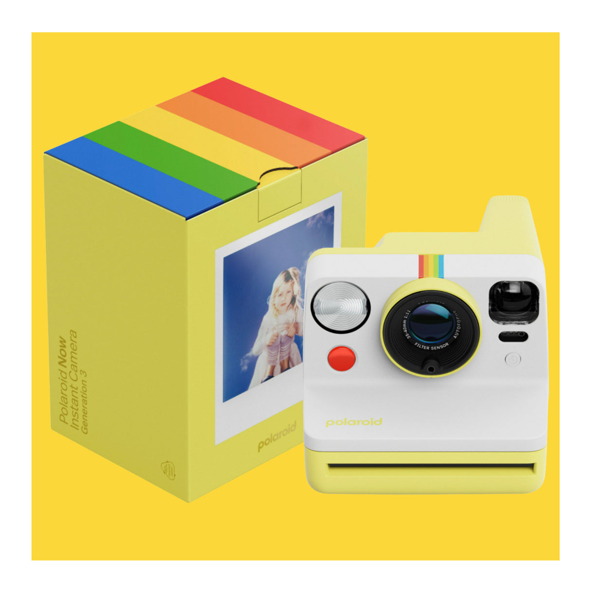 Polaroid Now Generation 3 Analog Instant Camera (Yellow) and Accessories Bundle