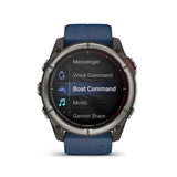 Garmin Quatix 8 Amoled Marine GPS 51mm Smartwatch (Titanium,Captain Blue)