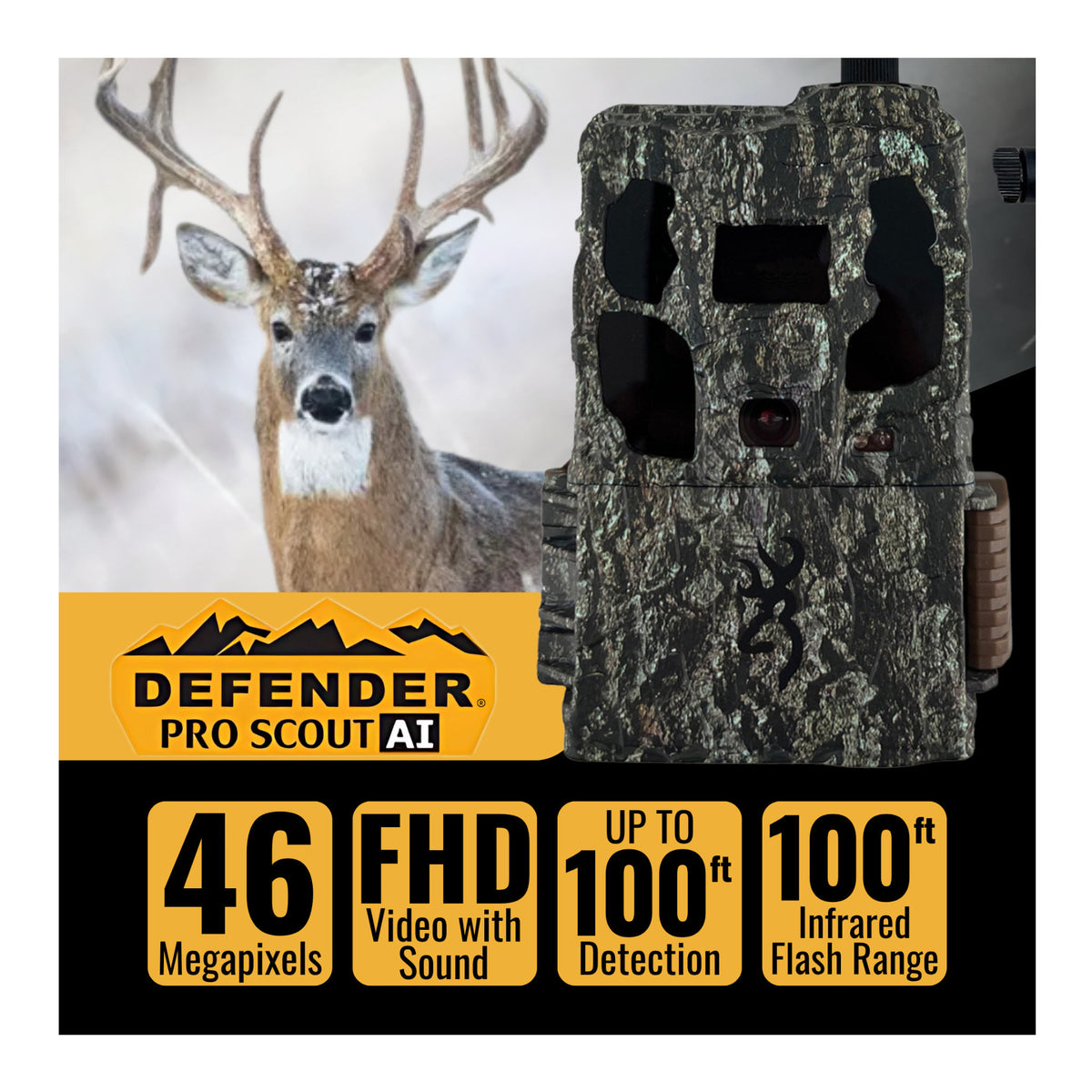 Browning Trail Camera - Defender Wireless Pro Scout Max HD AI (4-Pack) Bundle