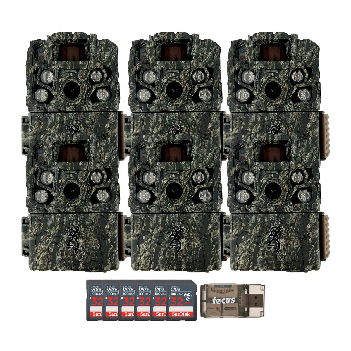 Browning Trail Cameras - Strike Force FHDR 40MP (6-Pack) with Accessories Bundle