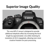 Canon EOS R10 Mirrorless Camera with RF-S 18-45mm Lens Kit and Accessories