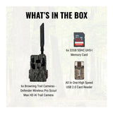 Browning Trail Cameras - Defender Wireless Pro Scout Max HD AI (6-Pack) Bundle