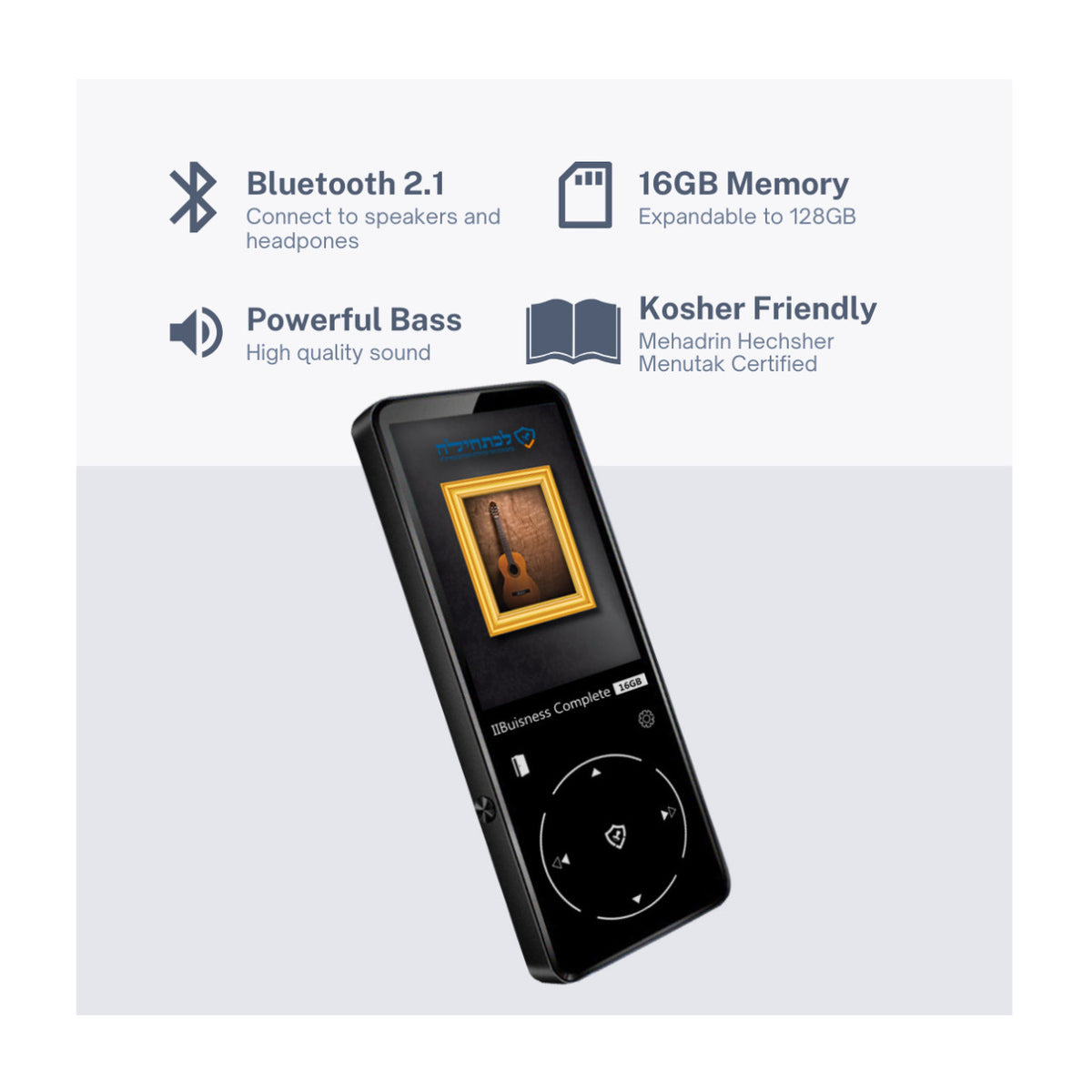Samvix iBusiness Complete 16GB Kosher Sport MP3 Player (Black)