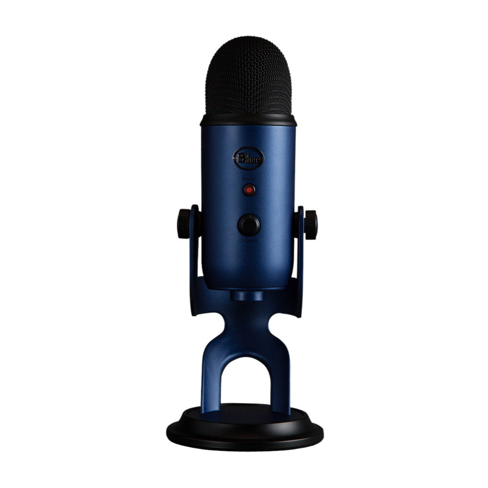 Blue Microphones Yeti USB Microphone (Midnight Blue) with 4-Port USB 3.0 Hub and Pop Filter
