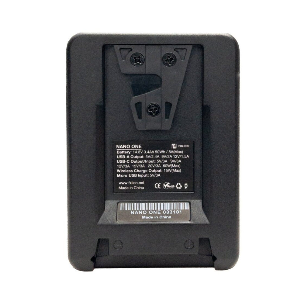 FXLION Nano ONE 50Wh V Mount Battery with D-TAP,USB-C,USB-A,Micro-USB Ports