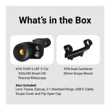 ATN ThOR 5 LRF 3-12x 320x240 Smart HD Thermal Rifle Scope Bundle