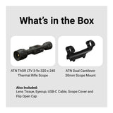 ATN ThOR LTV 3-9x 320 x 240 12 Micron Ultra Light Thermal Rifle Scope Bundle