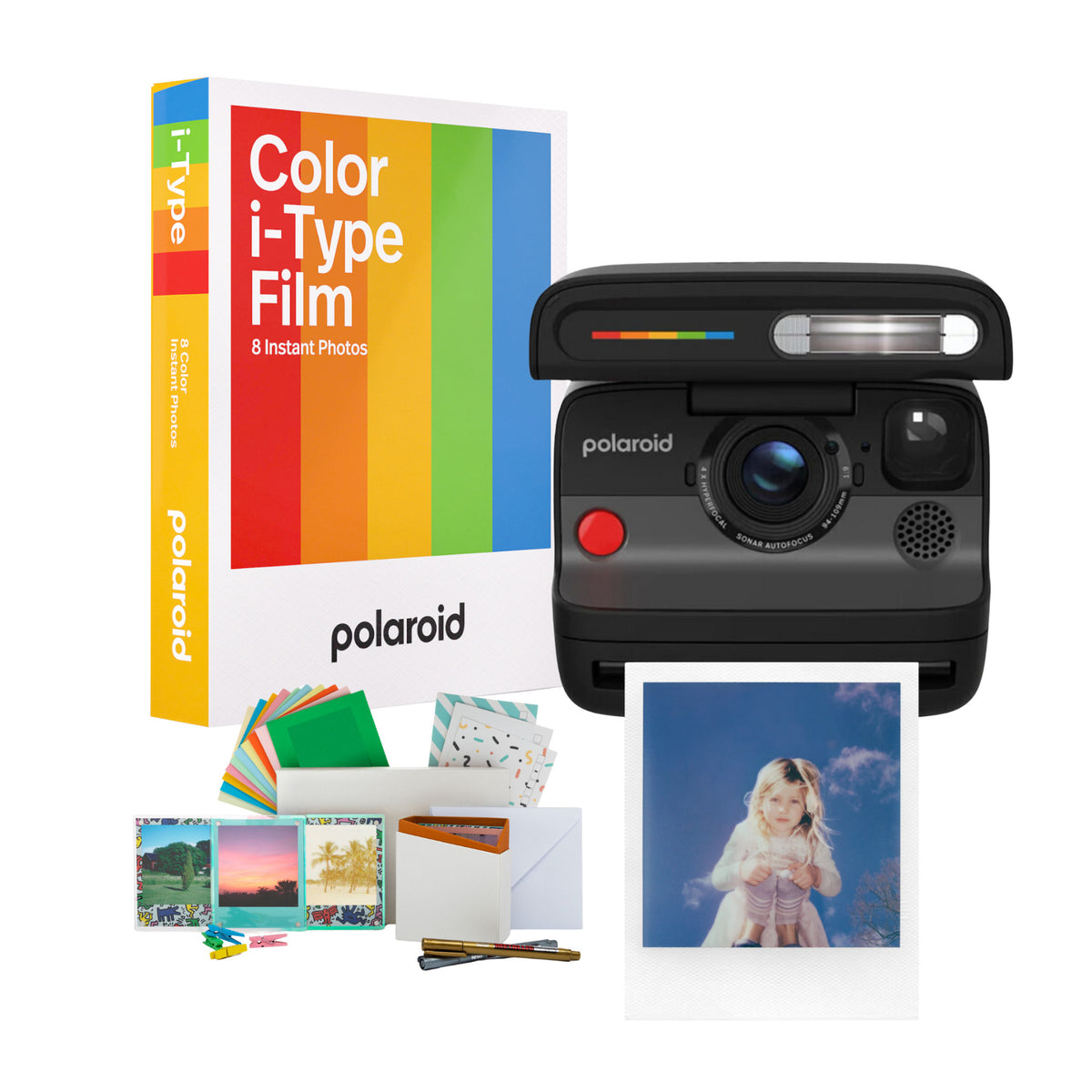 Polaroid Flip Instant Camera (Black) with Color Film and Film Kit