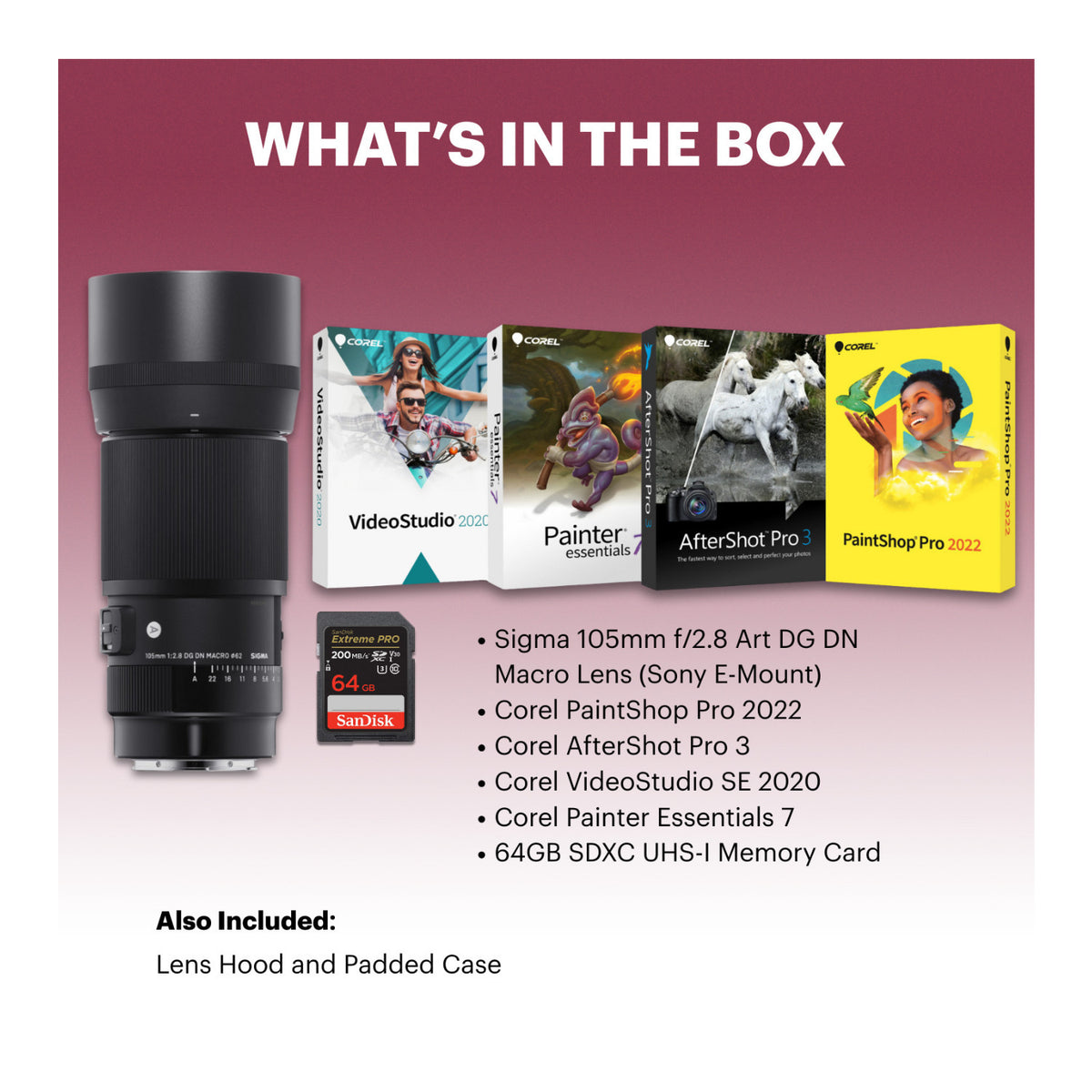 Sigma 105mm f/2.8 Art DG DN Macro Lens (Sony E-Mount) Bundle with Accessories