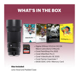 Sigma 105mm f/2.8 Art DG DN Macro Lens (Sony E-Mount) Bundle with Accessories