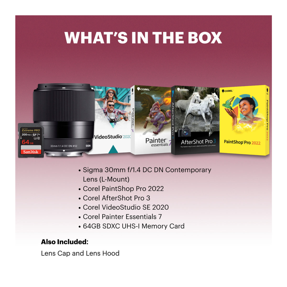 Sigma 30mm f/1.4 DC DN Contemporary Lens (L-Mount) Bundle