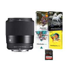 Sigma 30mm f/1.4 Contemporary DC DN Prime Lens (Canon EF-M Mount) Bundle