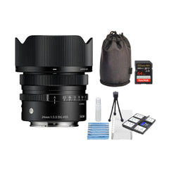Sigma 24mm F3.5 DG Black Contemporary Lens for L Mount and Accessories Bundle