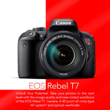 Canon EOS Rebel T7 DSLR Camera with EF-S 18-55mm IS II Lens Kit with 128GB SD Card, and Card Reader