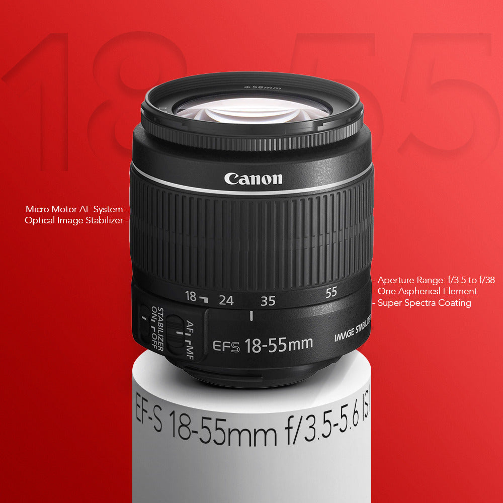 Canon EOS Rebel T7 DSLR Camera with EF-S 18-55mm IS II Lens Kit with 128GB SD Card, and Card Reader