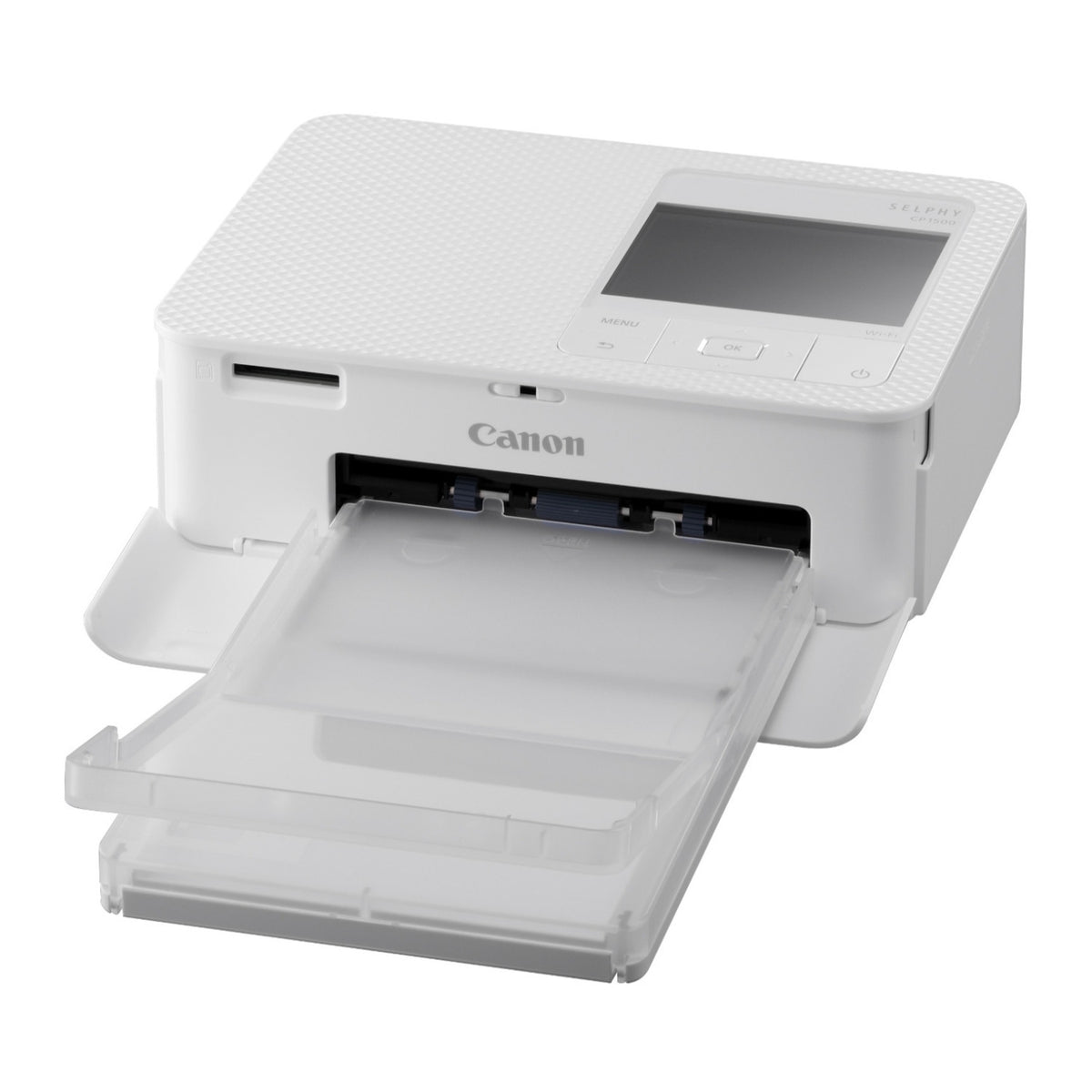 Canon Selphy CP1500 Wireless Photo Printer (White) with Card Reader Bundle