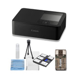 Canon Selphy CP1500 Wireless Photo Printer (Black) with Card Reader Bundle