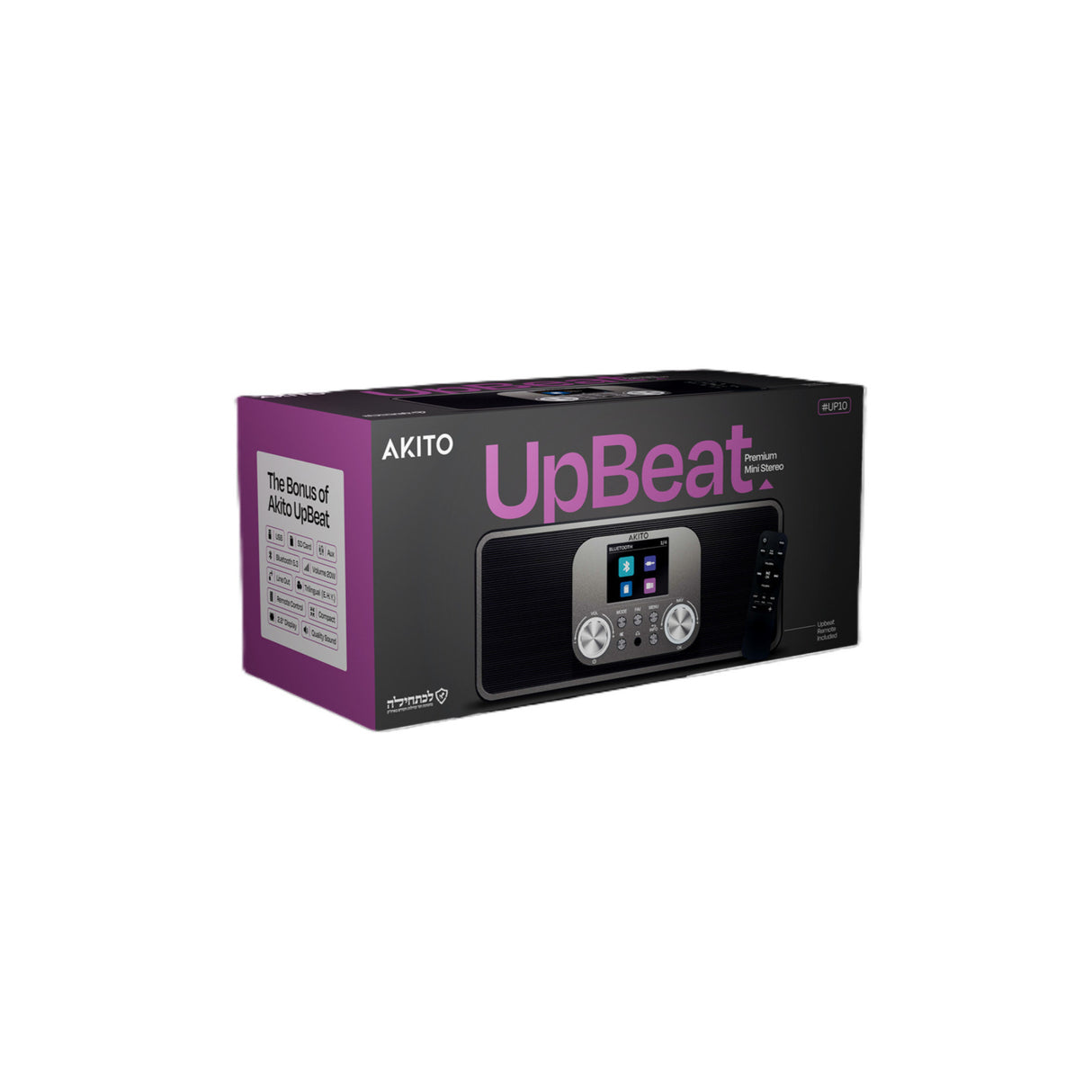 AKITO UpBeat Model Up10 Bluetooth Speaker with 2.8-Inch Color Display and USB/SD Playback