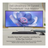 Dell UltraSharp U3425WE 34-In. UW-QHD 21:9 Curved LED Monitor 120Hz Thunderbolt 4 Hub (Black/Silver)
