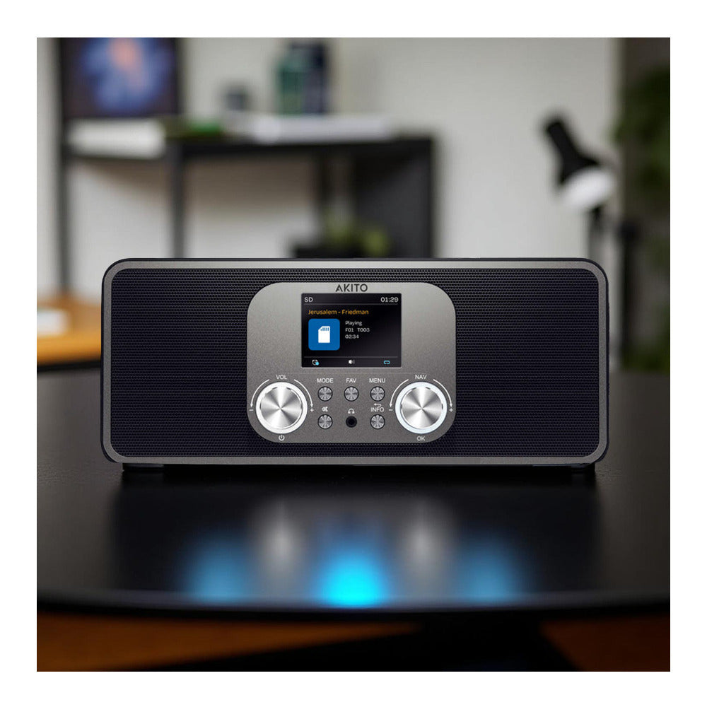 AKITO UpBeat Model Up10 Bluetooth Speaker with 2.8-Inch Color Display and USB/SD Playback