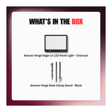 Amaran Verge Edge-Lit Flicker-Free LED Panel Light  (Charcoal, US) Bundle