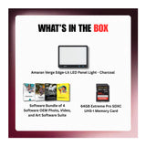 Amaran Verge Edge-Lit LED Panel Light Flicker-Free (Charcoal, US) Bundle
