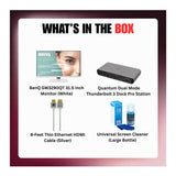 BenQ GW3290QT 31.5 Inch 2K QHD USB-C Ergonomic Monitor (White) Bundle