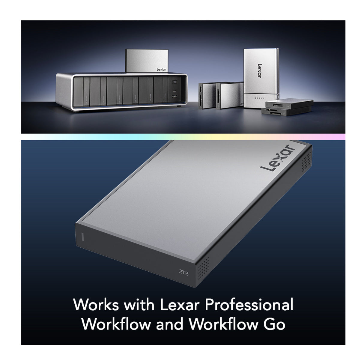 Lexar Professional Workflow Portable 2TB SSD - Aluminum Build, 68-Rated Up to 2000MB/s Read/Write
