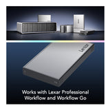 Lexar Professional Workflow Portable 2TB SSD - Aluminum Build, 68-Rated Up to 2000MB/s Read/Write