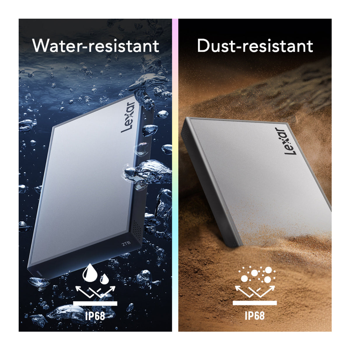Lexar Professional Workflow Portable 2TB SSD - Aluminum Build, 68-Rated Up to 2000MB/s Read/Write