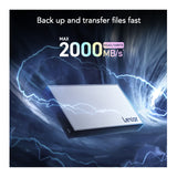 Lexar Professional Workflow Portable 2TB SSD - Aluminum Build, 68-Rated Up to 2000MB/s Read/Write