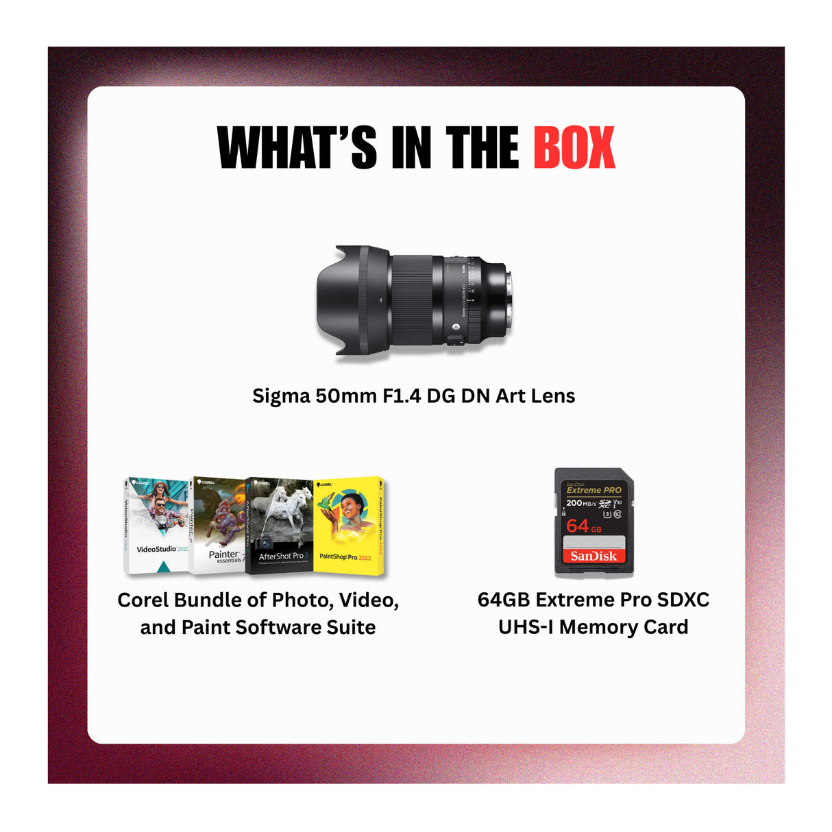 Sigma 50mm F1.4 DG DN Art Lens (L Mount) and Accessories Bundle