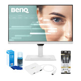 BenQ GW2790QT 27-Inch 2K QHD Monitor 75Hz (White) with Screen Cleaner HDMI Cable and USB-C Hub